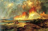 Thomas Moran Canvas Paintings - Cliffs of the Upper Colorado river